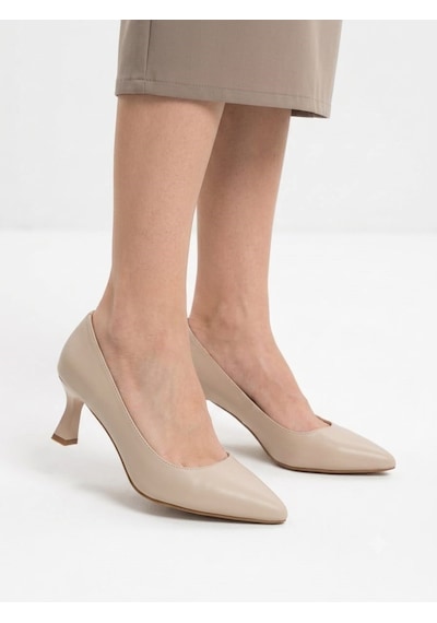 Asmi Shoes Kadın Flora Bej 6 Cm İnce Topuklu Stiletto