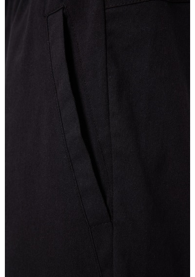 Tommylife Siyah Standart Fit Dokuma Hafif Esnek Chino Erkek Şort - 81292 Siyah