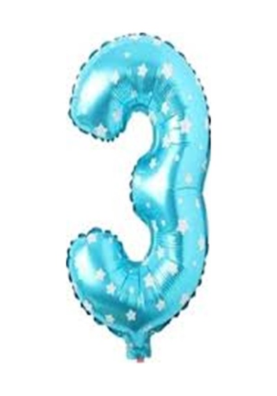 Folyo 3 Sayısı Balon - Mavi Renk 16 İnç / 36 Cm Mavi