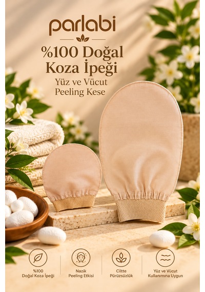 % 100 Doğal Koza İpek Yüz Ve Vücut Peeling Kese