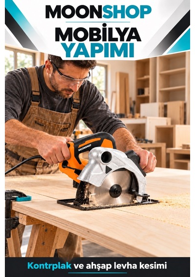 Moon Shop Pro Seri Lazerli Bakır Sargılı Metal Şanzuman Sunta Kesme Daire Testere Makinesi 185 MM