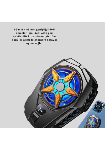 Dijital Ekranlı Yarı İletken Telefon Soğutucu 2 Kademeli Fan, 65 85 Mm Uyumlu