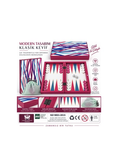 Özel Seri Pembe Ahşap Premium Kaliteli Tavla Takımı, Büyük Boy 50,5x49 Cm, Kalın Kasalı,lüks Ve Modern Tasarım Tavla Seti
