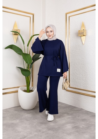 Nevayla Moda Mevsimlik Modal Kumaş Takım - T114 Lacivert