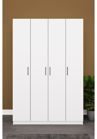 Lüks 4 Kapaklı Gardırop %100 MDF Askılı Çok Amaçlı Düzenleyici  Elbise Dolabı G08