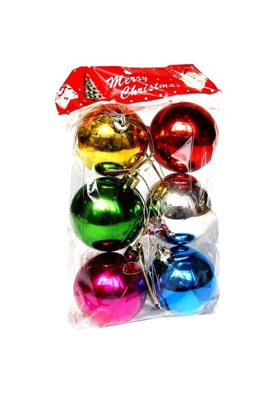 Yılbaşı Ağaç Süsü Cici Top. 6 Cm - 6 Adet