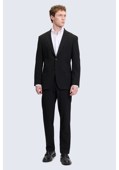 Hatemoğlu Siyah Slim Fit Mono Yaka Casual Takım Elbise
