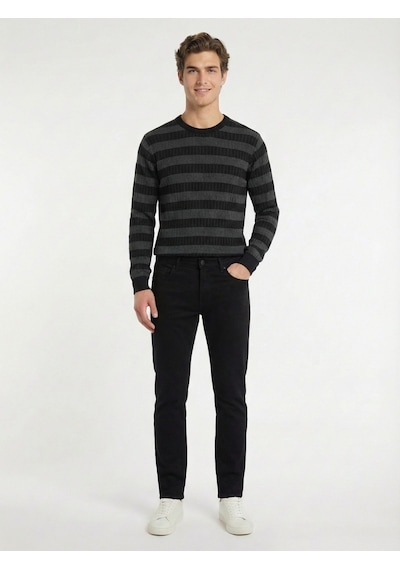 Kip Siyah Dokuma Slim Fit Casual Pamuk Karışımlı Pantolon Siyah -