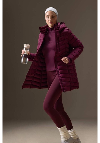 Defacto Defactofit Su İtici Regular Fit Kapüşonlu Şişme Parka Mont C6035ax25wnbr232 Bordo-br232