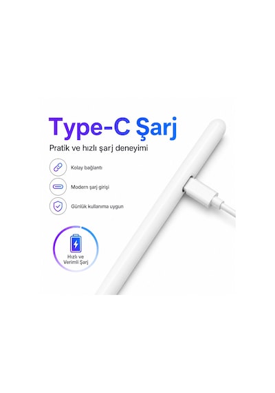 İpad Pro 13 M4 İle Uyumlu Notepen Gen3 Stylus Kalem Avuç İçi Algılama Eğim Destekli Beyaz