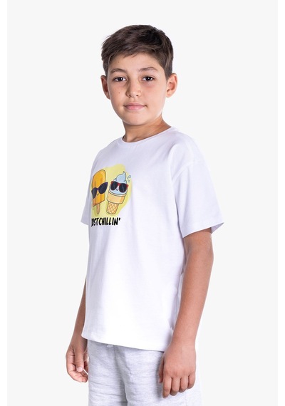 Little's World Just Chillin Çocuk Tshirt Beyaz