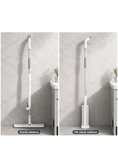 Kendinden Sıkmalı Kendini Temizleyen Mikrofiber Mop Su Hazneli Yer Mopu Fayans Duvar Yüzey Temizlik