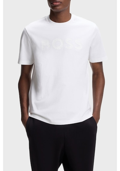 Boss Logolu Regular Fit Bisiklet Yaka T Shirt Erkek T Shirt 50566883 100 Beyaz