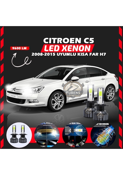 Citroen C4 2012-2017 Uzun Far Uyumlu Şimşek Etkili Led Xenon Pro Series H7