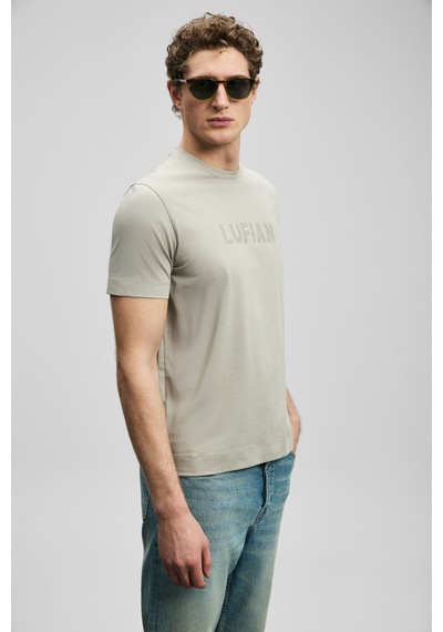 Lufian Oscar Modern Grafik Tişört Bej Bej 111020280100550