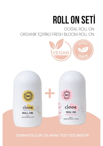 Alüminyum İçermeyen Hassas Cilt Uyumlu Doğal Çay Ağacı Ve Fresh Bloom Çiçek Özlü Roll On Deodorant 2'li Set 2x50 Ml