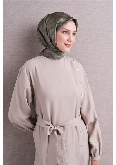 Armine Saf İpek Twill Eşarp 9630d 55 Zeytin Yeşili