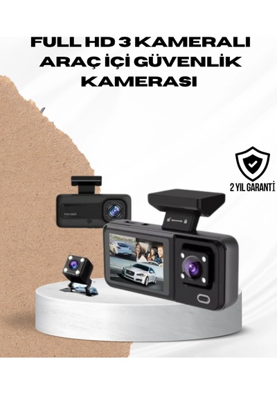 Wi-fi Bağlantılı Full Hd Araç Kamera Seti 3 Kameralı Park Koruma Ve Döngü Kayıt 92778766