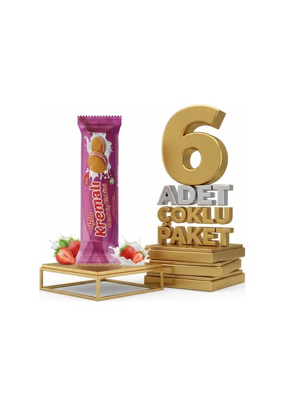 Afia Çilek Kremalı Sandviç Bisküvi 6x60 Gr