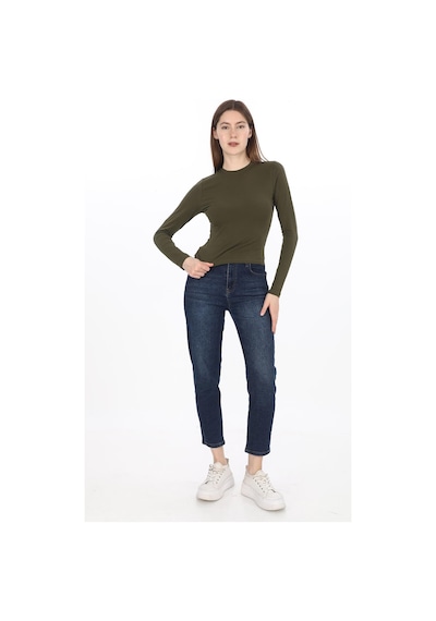 Penyebizden Likralı Pamuk Crop Tişört -slim Fit-haki