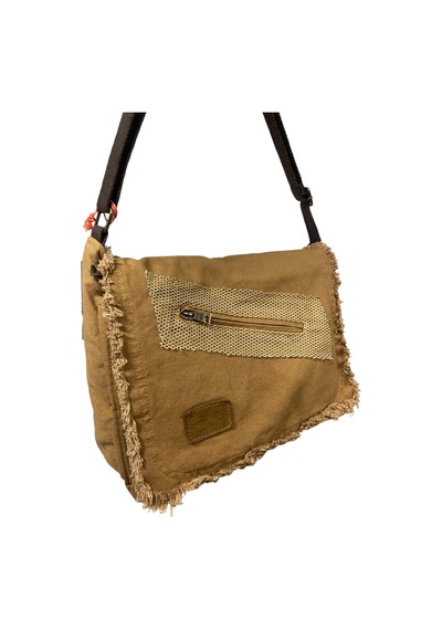 Old Cotton Cargo Vintage Salaş Orta Boy Unisex Günlük Çapraz Postacı Tablet Çantası M 32 Cm X 27 Cm CAMEL