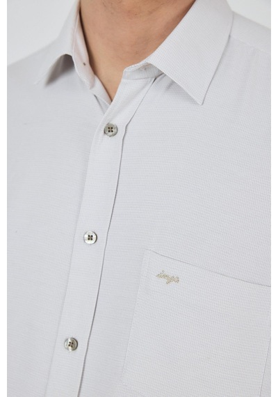 İmza Uzun Kol Desenli Armürlü Sert Yaka Cepli Pamuklu Classic Comfort Fit Gömlek 1004250174 Bej İmza Uzun Kol Desenli Armürlü Sert Yaka Cepli Pamuklu Classic Comfort Fit Gömlek 1004250174 Bej