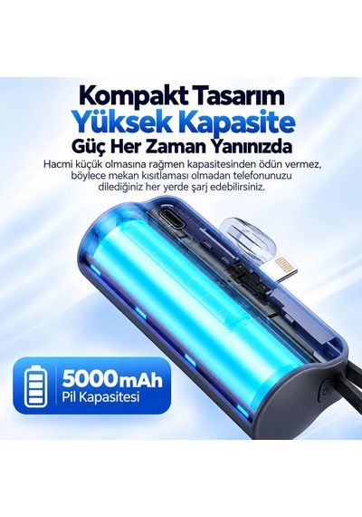 5000 Mah Standlı Mini Powerbank 22.5w Hızlı Şarj