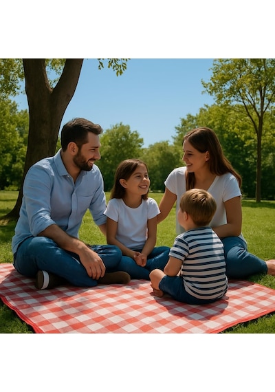 Ayrex Pinterest Piknik Örtüsü 200x150 Cm Su Geçirmez Çift Katlı Kamp Ve Plaj Örtüsü Kırmızı Diğer