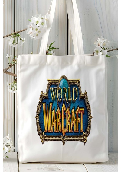 Art Hediye World Of Warcraft Oyun Baskılı Bez Çanta Omuz Çantası Model 1 Çok Renkli