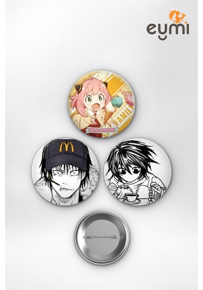 En Popüler Karışık Anime Anya Toji L Çanta Süsü Rozet İğneli Buton Rozet Seti 58 Mm 3'lü Çok Renkli