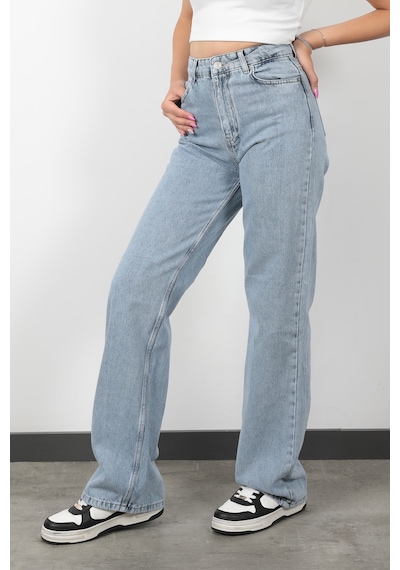 Giysa Yüksek Bel Wide Leg Jean Kar Yıkama