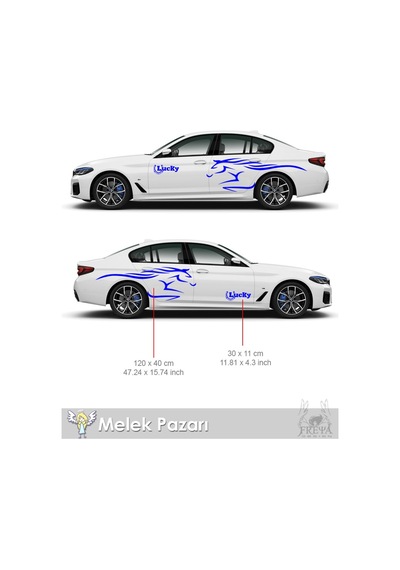 Yarış Atı Araba Çamurluk Sticker. At Nalı Lucky Oto Çıkartma