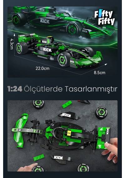 Cada Sauber F1 Formula Aracı 1/24 Scale -c55032w 314 Parça Oyuncak Yapım Seti