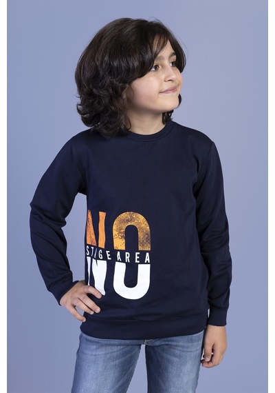 Toontoy Kids Toontoy Erkek Çocuk Baskılı Sweatshirt Lacivert