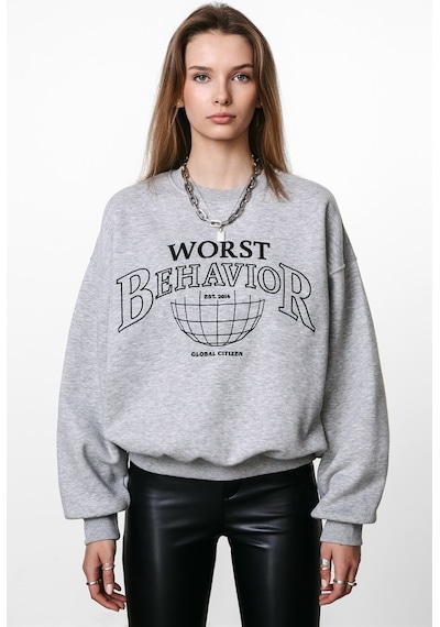 Madmext Mad Girls Gri Kadın Sweatshirt Mg925 Gri