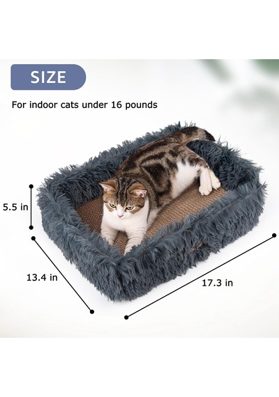 Kedi Scratcher Yatağı,çıkarılabilir Kartonlu Kedi Scratcher Kutusu,oluklu Mukavva Dikdörtgen Kedi Kazıma Salonu,mobilya Koruması İçin Büyük Kedi Kazıma Pedi Koyu Gri