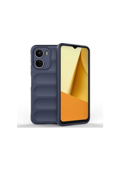 Vivo Y16 Uyumlu Silikon Kılıf - Kamera Korumalı Esnek Yeni Nesil Airbag Kapak - Lacivert