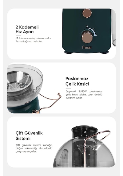 Fressi FR-KM01 Essenza 1.2 L Hız Ayarlı Katı Meyve Sıkacağı