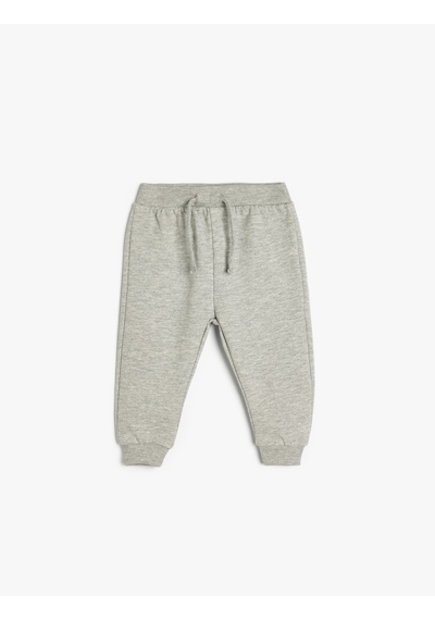 Koton Beli Bağlamalı Pamuk Karışımlı Basic Jogger Eşofman Altı Gri 5smb40034tk Gri