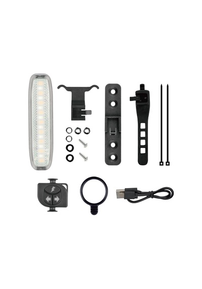 Bike Sky Brıvıga - Lw-beam50 Pro 50 Lümen Kablosuz Kumandalı Dönüş Sinyali Fren Sensörlü, 8 Kırmızı + 9 Sarı Siyah