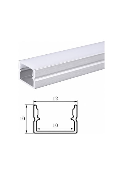 Sıva Üstü Alüminyum Led Profil 1 Metre 12x10 Mm U Kanal Opal Difüzörlü Şerit Led Kanalı Dl1210