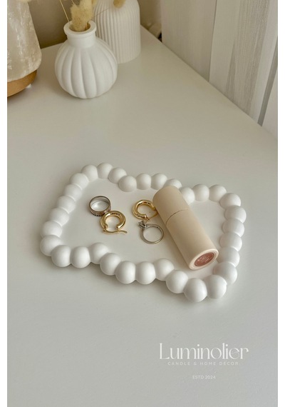 Bernami Mumluk Şamdanpinterest Dekoratif İnci Detaylı Tepsi Diğer