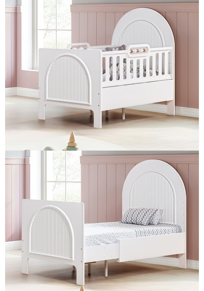 Mdf Beşik, Athena Büyüyen Beşik 90x130 - Athena Karyola 90x190 Beyaz