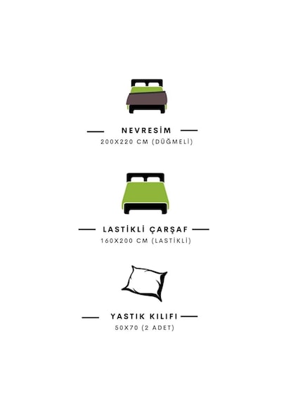 Laliva Geometrik Kareli Çarşafı Lastikli Çift Kişilik Nevresim Ta Gri