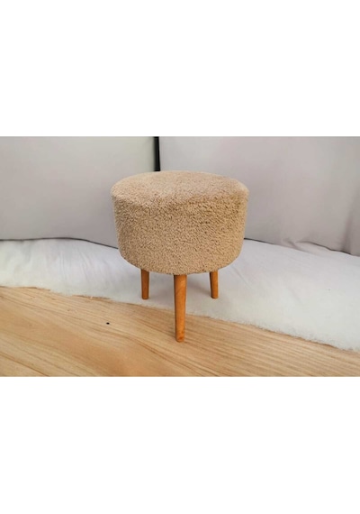 Coco Puf, Peluş,oturma Odası, Makyaj Masası Pufu Kahverengi