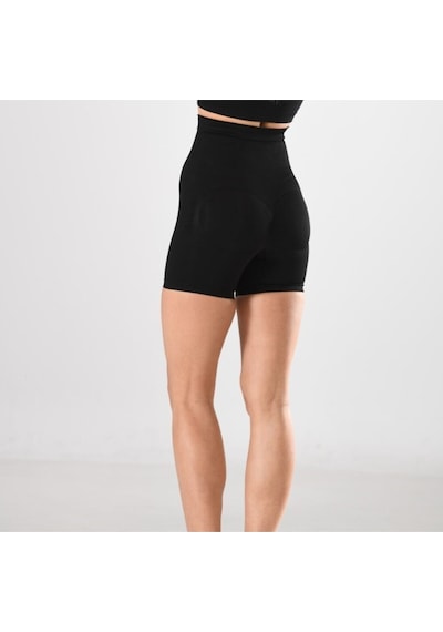 Nacar Store Kadın 1 Beden Küçülten Yüksek Bel Boxer Slikonlu Siyah Renk Dikişsiz Korse