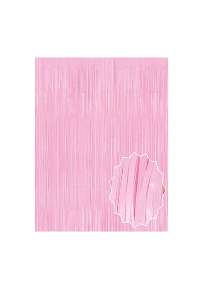 Soft Pembe Püsküllü Kapı Perdesi - Parti, Baby Shower, Cinsiyet Partisi 1x2 M Çok  Renkli