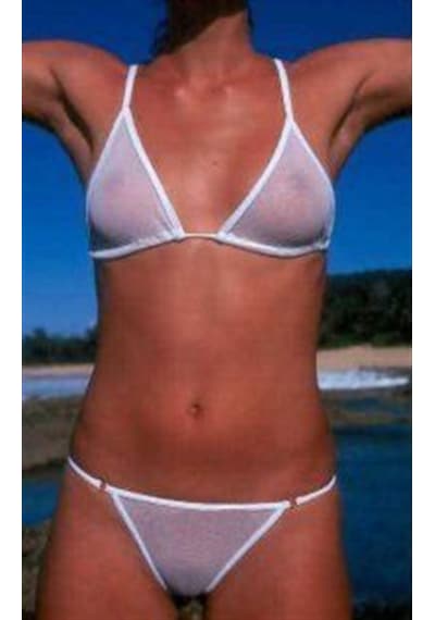 Terry Pau Tp060706 Transparan Bikini Takım Beyaz