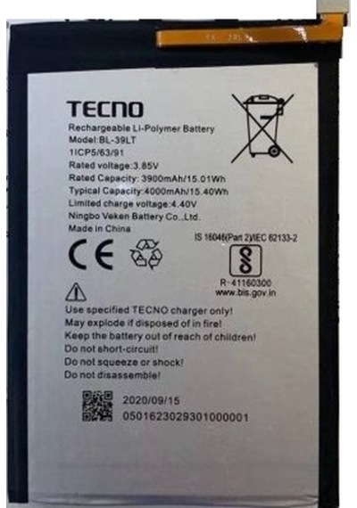 Axya Tecno Spark 4 Pil Batarya BL-39 LT- Spark 4 Pro