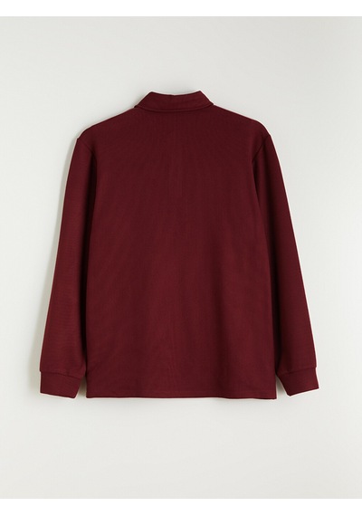 Lcwaıkıkı Classic Bordo Polo Yaka Uzun Kollu Erkek Tişört